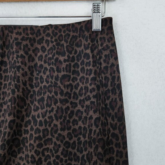 Liverpool Skirt Womens 2 26 Brown Cheetah Print Stretch Knit Midi Pencil NEW - Picture 2 of 13